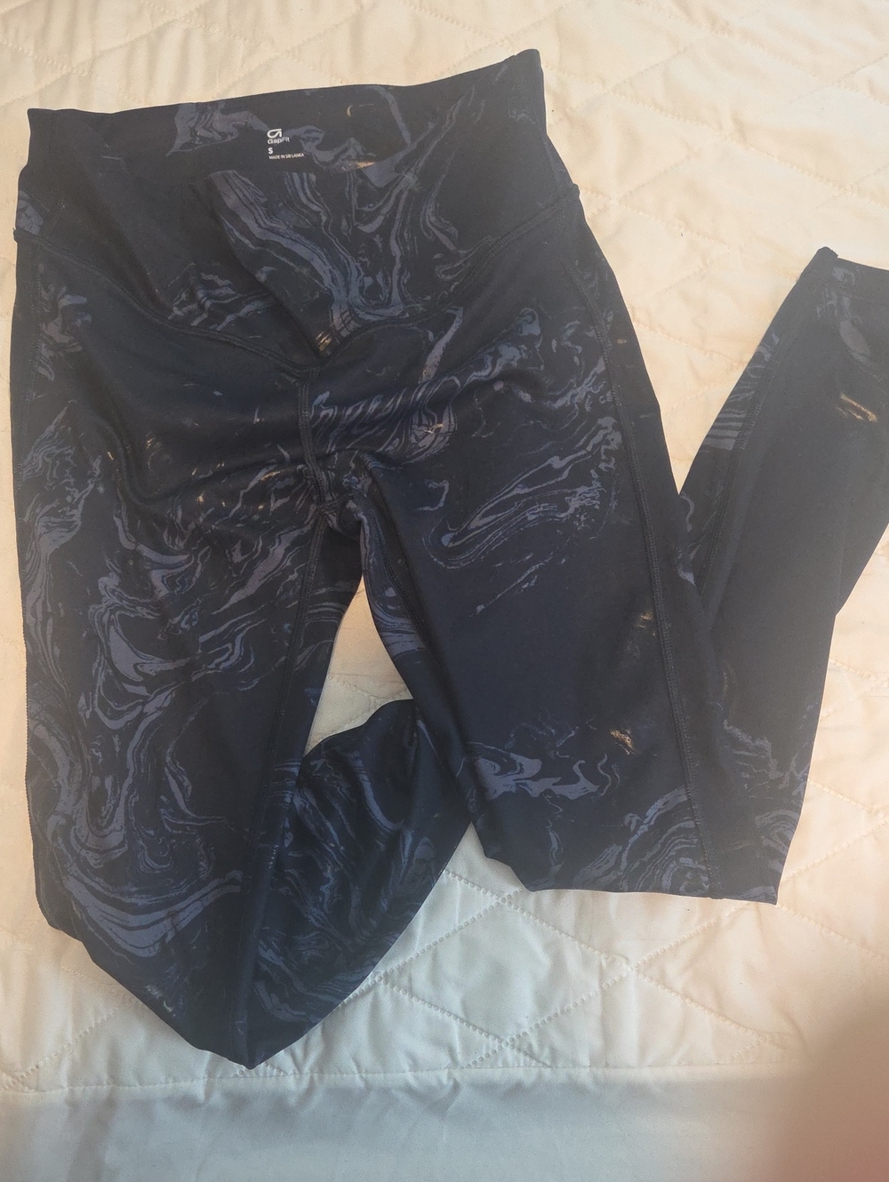 GAP Navy Black Marble-Print High-Rise Jeggings